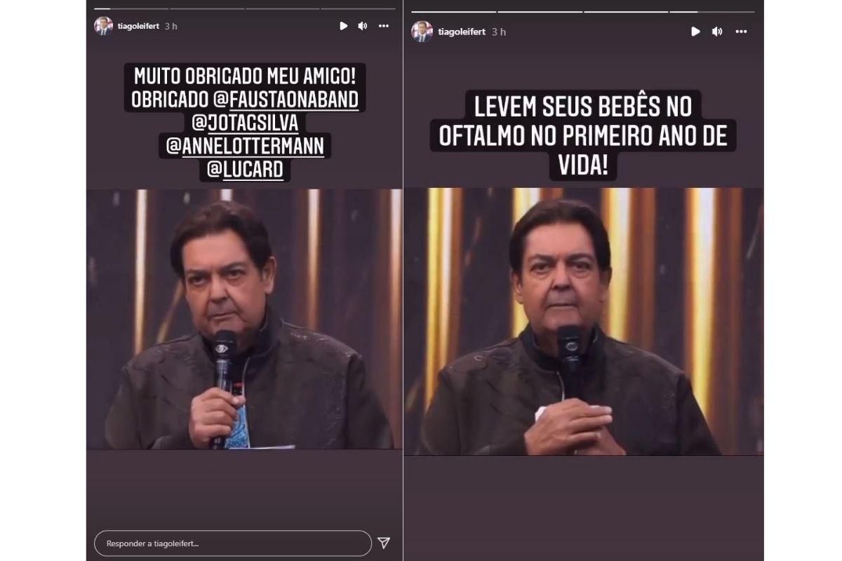 Faustão enviou um recado para Tiago Leifert e Daiana Garbin