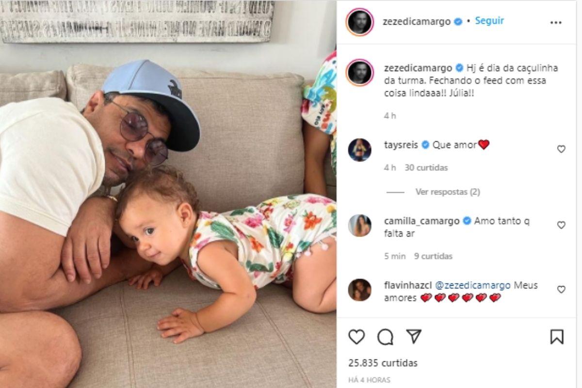 Zezé Di Camargo e a neta caçula, Julia