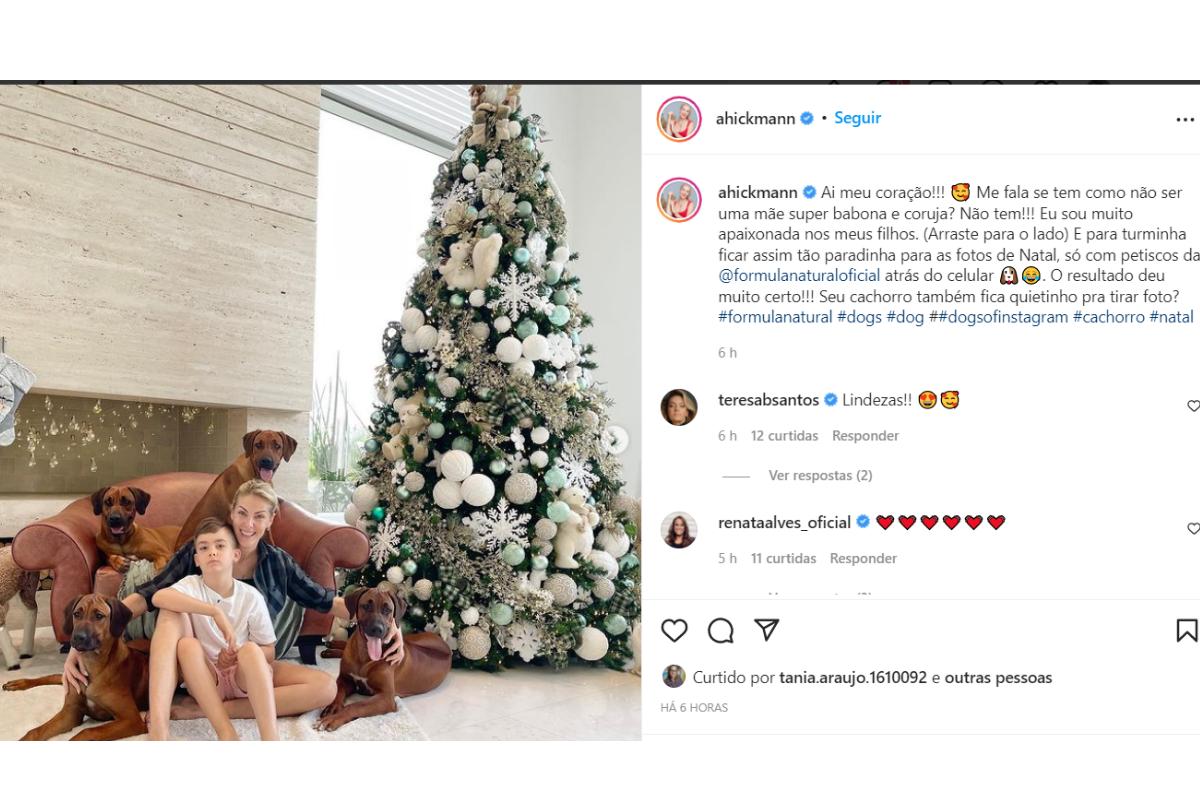 Ana Hickamann posou com os 5 "filhos"