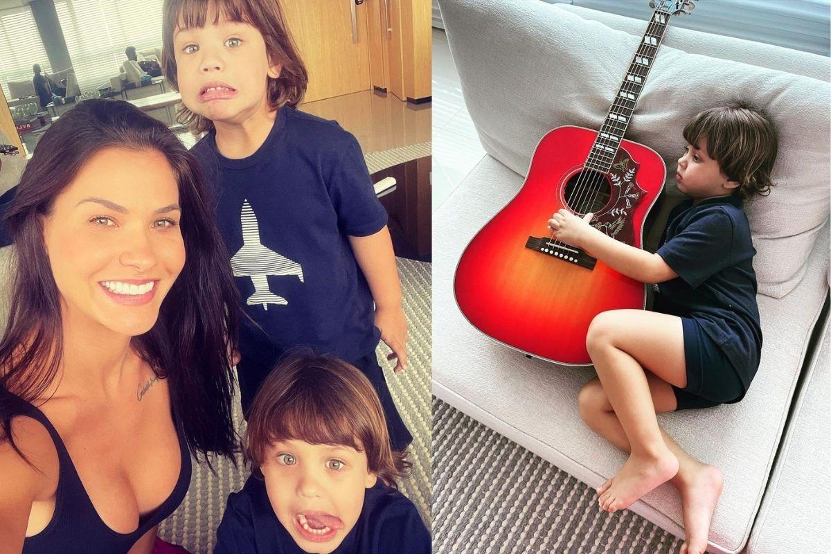 Andressa publicou fotos dos filhos no Dia das Crianças