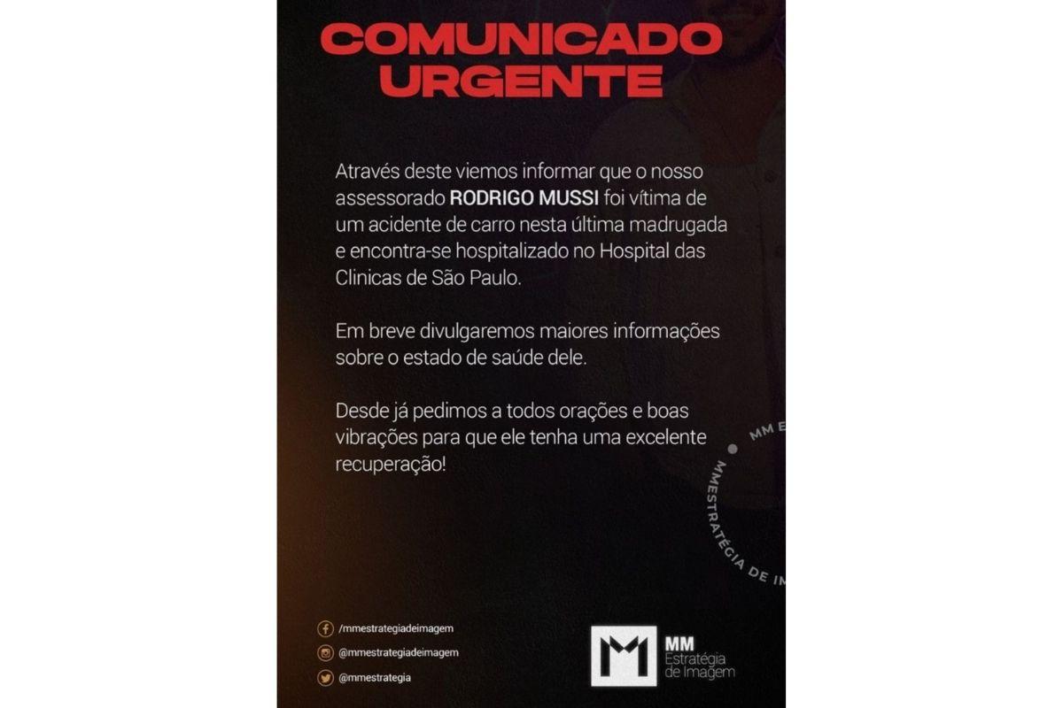 Rodrigo Mussi, do BBB22, é internado após sofrer acidente de carro