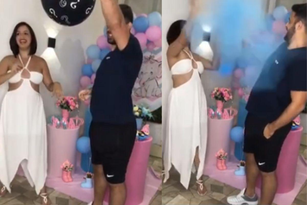 Jovem organiza chá de bebê da amiga e confunde sexo do bebê