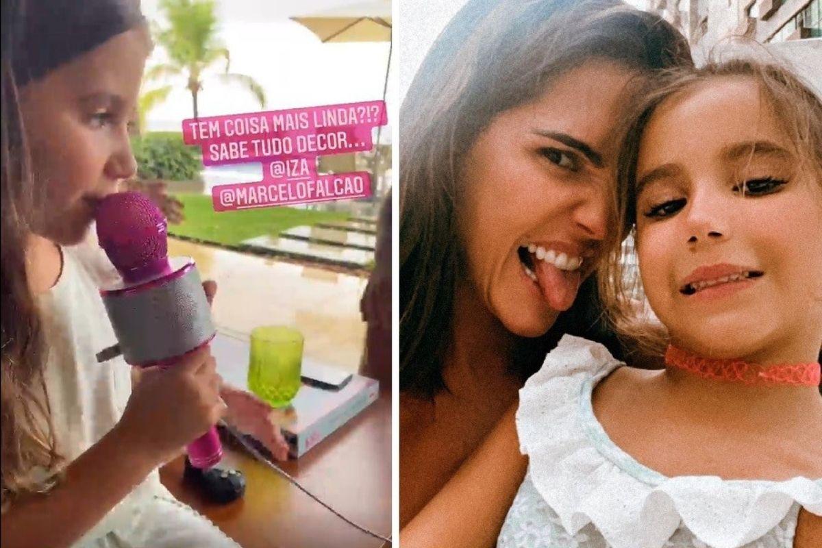 Deborah Secco mostrou a filha cantando a música de Marcelo Falcão e Iza