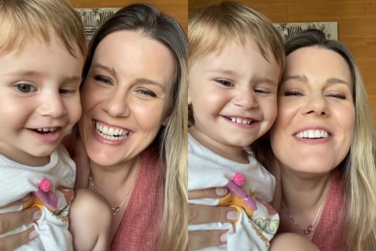 Daiana Garbin posta vídeo engraçado da filha Lua e Tiago Leifert cai na gargalhada