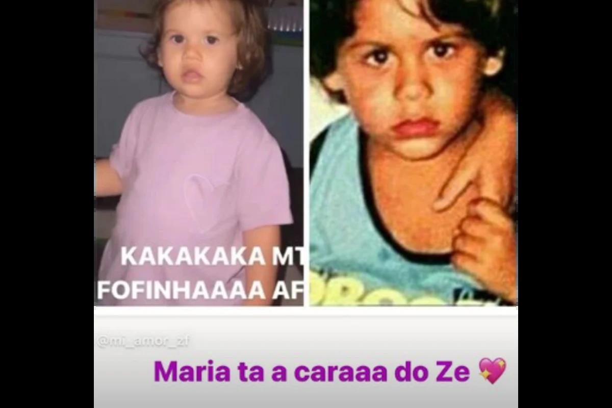 Maria Alice foi comparada com Zé Felipe quando ele era criança