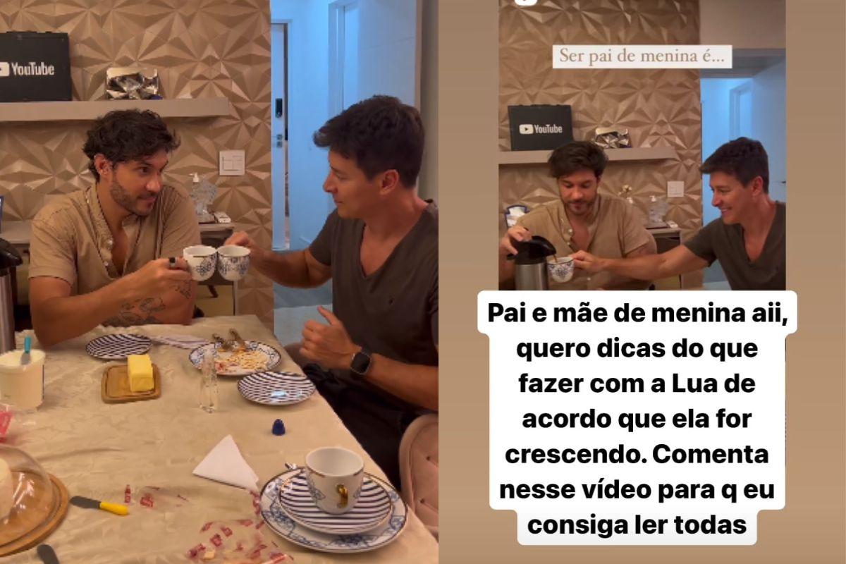Eliezer e Rodrigo Faro brincam sobre dicas para paternidade