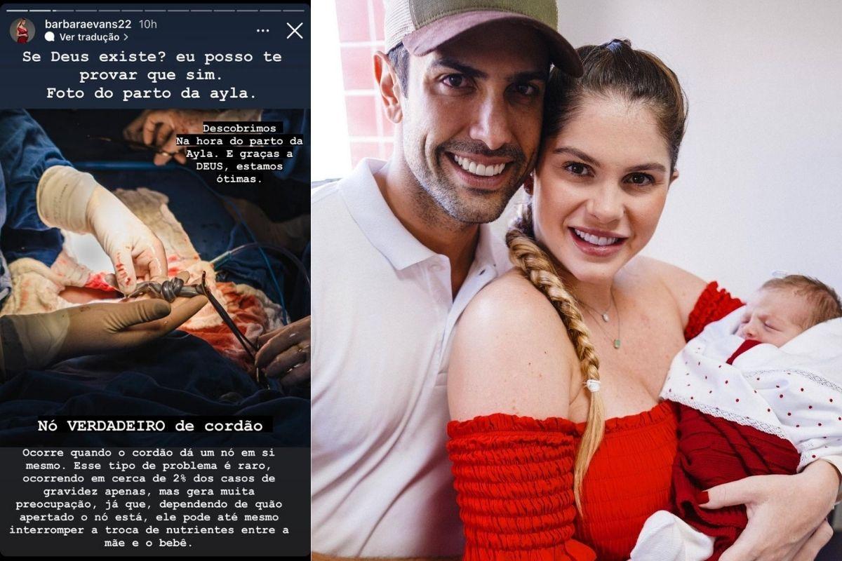 Bárbara Evans descobriu, durante o parto da primeira filha, que havia um nó verdadeiro de cordão