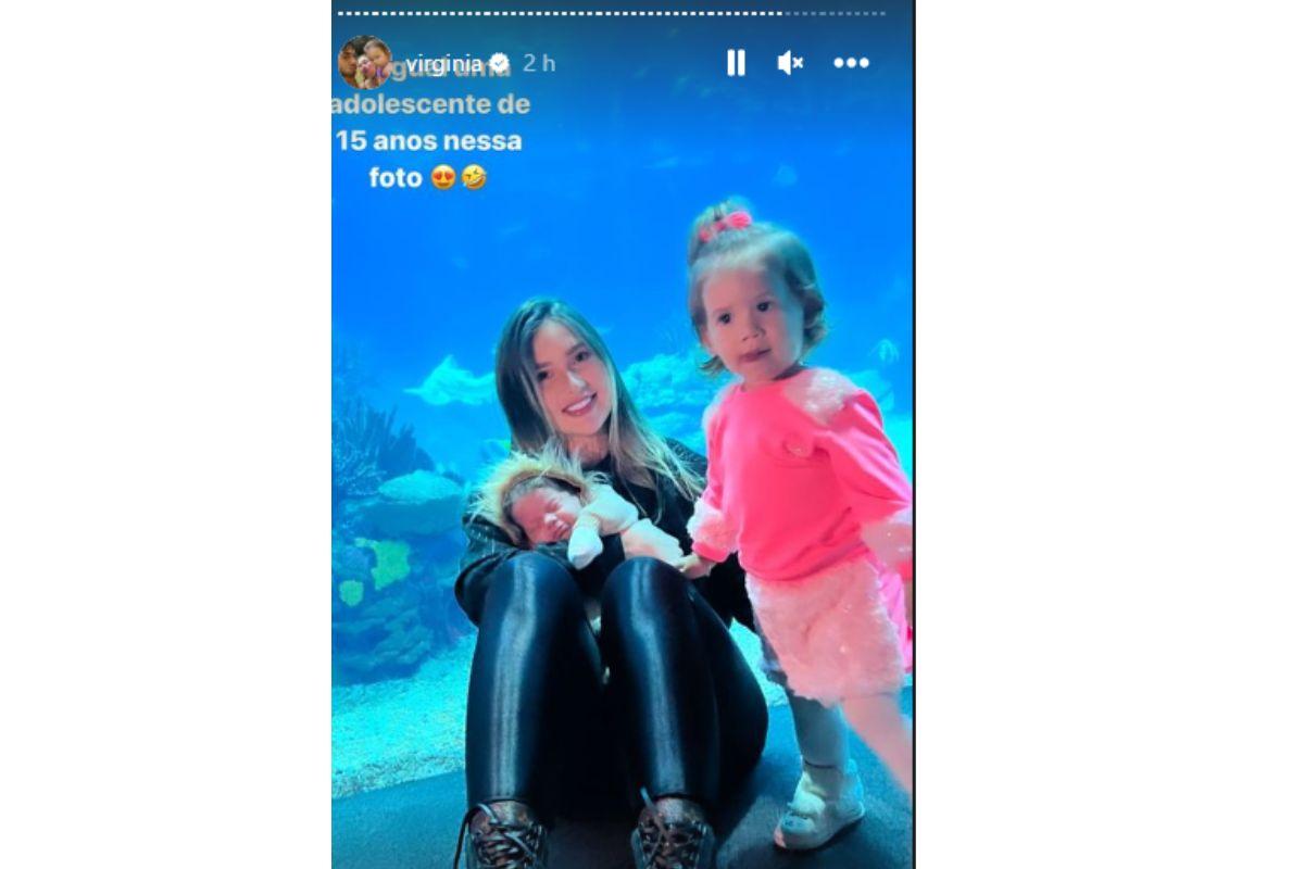 Virginia com as filhas
