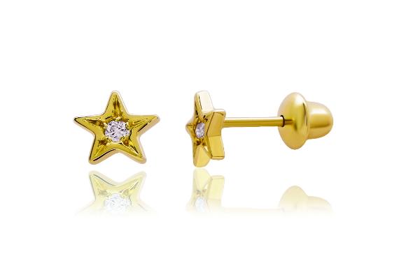 Brinco Estrela em ouro amarelo 18K com diamantes R$69000 JULIA BLINI