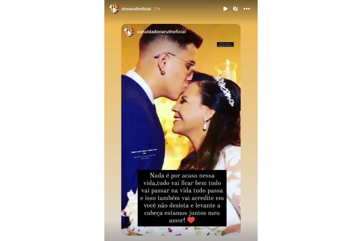 Publicação feita pela mãe de Marília Mendonça nas redes sociais lamentando o fim da dupla sertaneja do filho