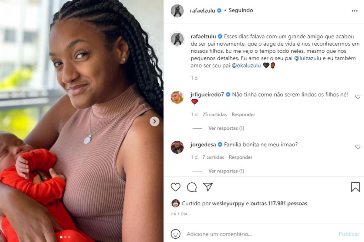 Rafael Zulu se declara para os filhos nas redes sociais