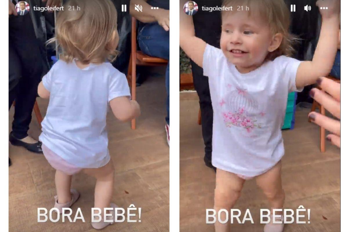 Tiago Leifert mostra a filha dançando e se diverte