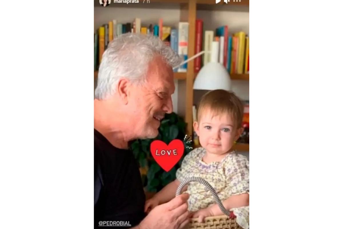 Pedro Bial e Dora, de 1 ano