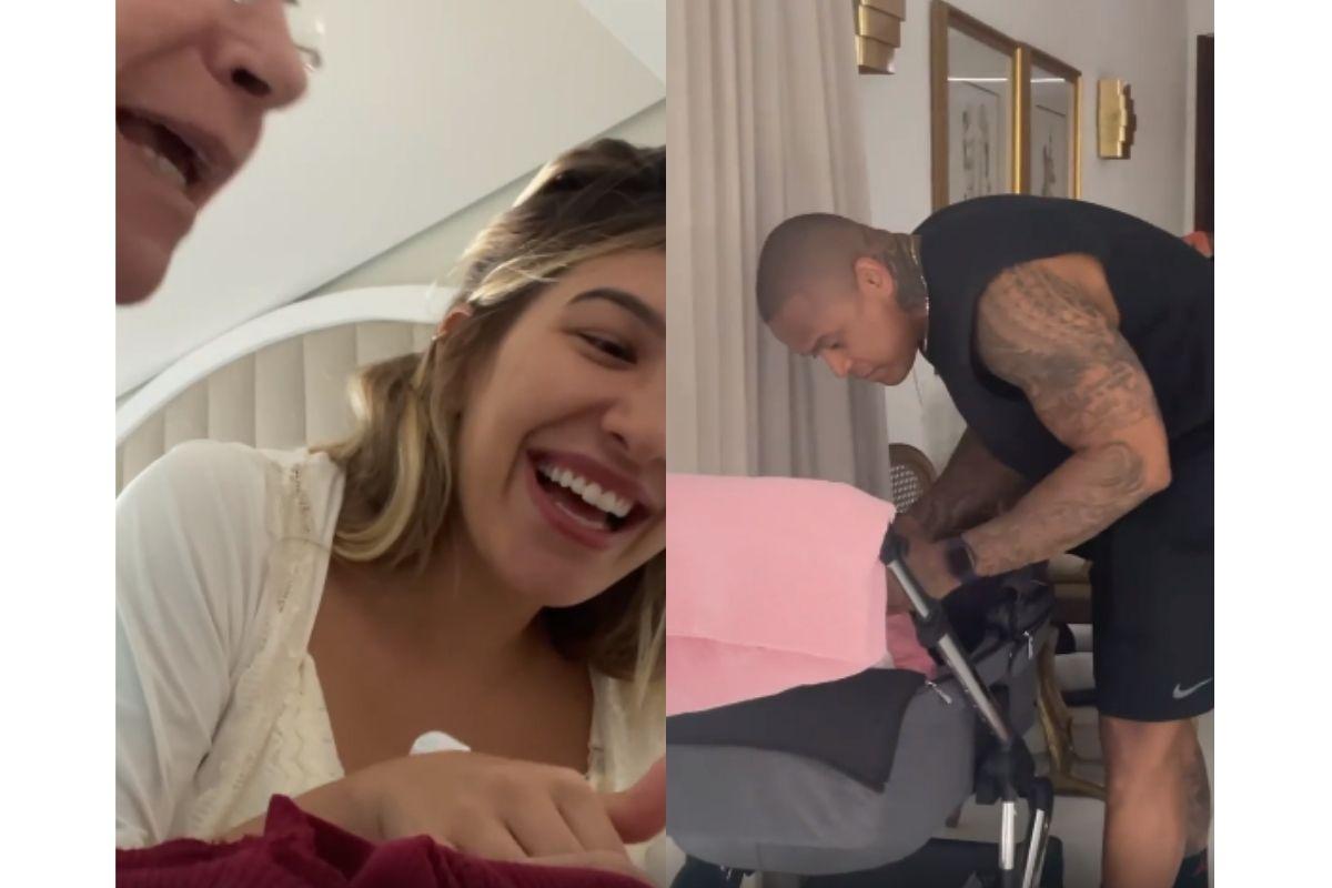 Lore Improta mostra rotina com Leo Santana com a recém nascida, Liz