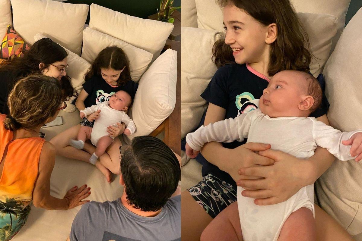 Thaila Ayala mostra reação da família ao ver Francisco pela primeira vez