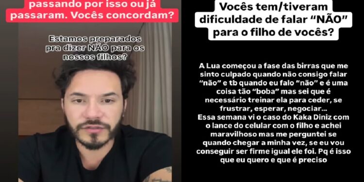 Eliezer levanta pauta sobre a importância do "não" na paternidade nas suas redes sociais /  Foto: (Reprodução/Instagram)