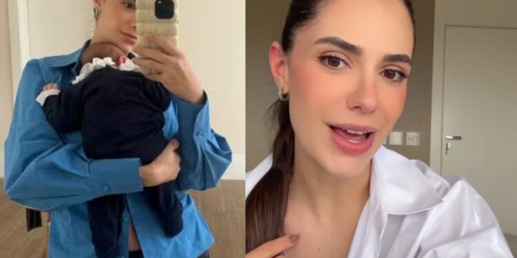 Jade Magalhães compartilha rotina de Serena no primeiro mês e furo na orelha