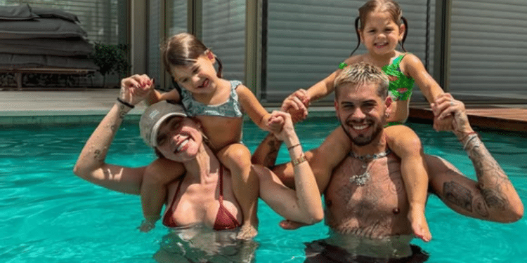 Virginia Fonseca e Zé Felipe curtem dia de piscina com as Marias