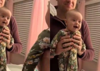 Bebê tem reação surpreendente ao se ver no espelho e viraliza nas redes sociais
