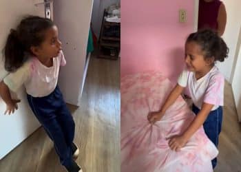 Menina se depara com presente inesperado e sua reação emociona; veja o vídeo