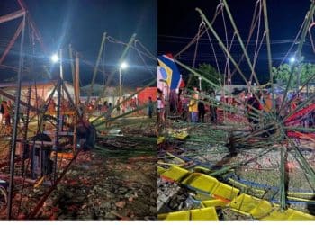 Brinquedo de parque de diversão com crianças desaba no Piauí e deixa vítimas
