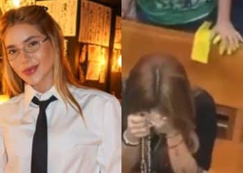 Virginia participa de atividade religiosa e é cercada por fãs em igreja durante reza