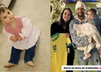 Família de Neymar se reúne para festa de 1 ano de Helena com Bruna Biancardi e Mavie