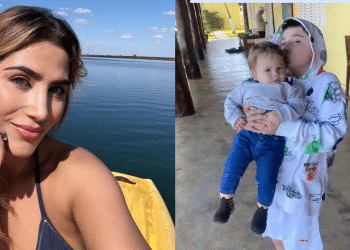 Jéssica Beatriz mostra netos de Leonardo se divertindo na Fazenda Talismã