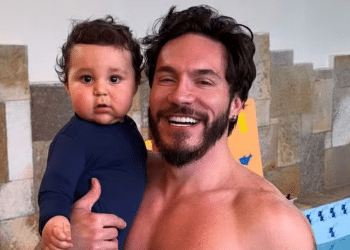 Eliezer registra primeiro dia de natação de Ravi com a irmã, Lua