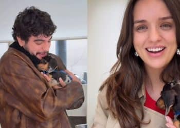 Rafa Kalimann antecipa presente de aniversário de Nattan e surpreende o cantor com cachorrinho dos sonhos