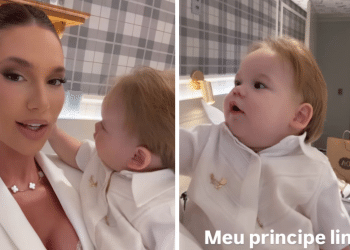 Virginia batiza José Leonardo antes da festa de 1 ano do caçula