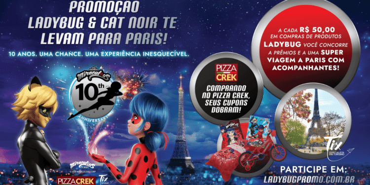 10 anos de Miraculous Lady Bug concorra a uma viagem para Paris