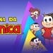 Personagens da Turma da Mônica acompanhados do logo da franquia.