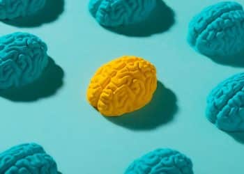 Cérebros coloridos representando as convulsões em bebês.