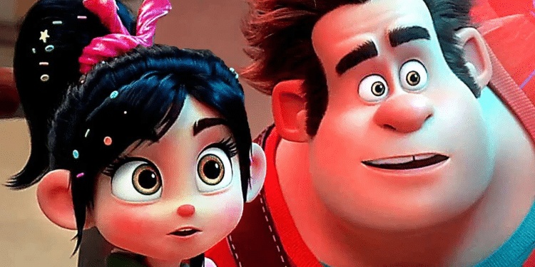 Animação da Disney. Uma criança e um homem
