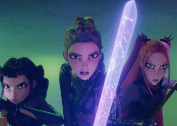 Foto das protagonistas do filme Guerreiras Do K-Pop, animação de sucesso da Netflix