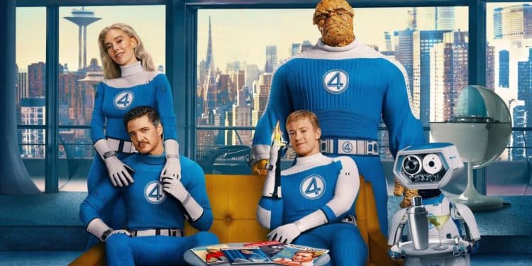 Personagens de Quarteto Fantástico em foto promocional.