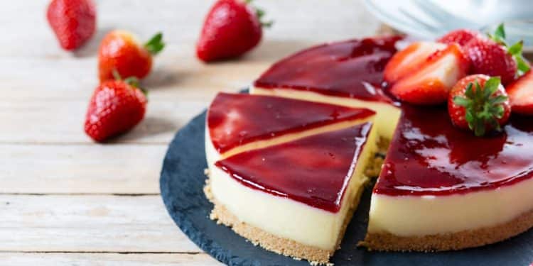 Cheesecake de morango.