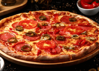 Receita de pizza com borda de pão de queijo