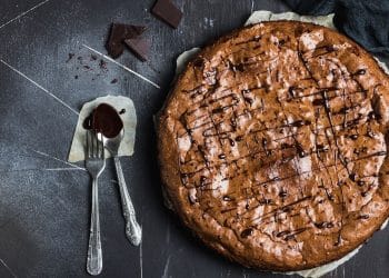 Receita de torta de brownie.