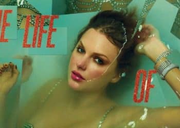 Taylor Swift em uma banheira na capa de seu álbum mais recente.