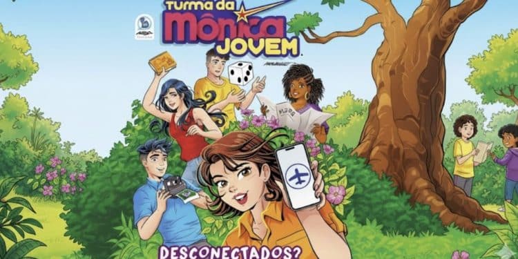 Capa da HQ Desconectados?, da Turma da Mônica Jovem.