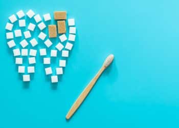 Representação de um dente com cáries.