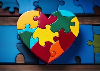 Coração representando o autismo.