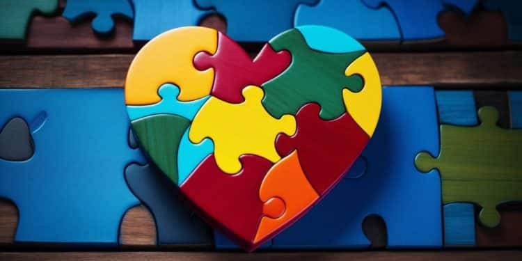 Coração representando o autismo.