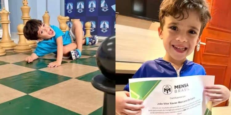 Imagens de João Vítor, menino com QI de 137.