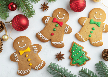 Receita de biscoitos decorados de Natal.