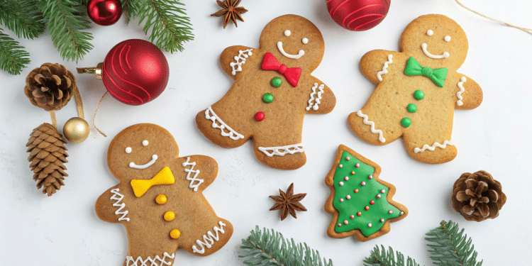 Receita de biscoitos decorados de Natal.