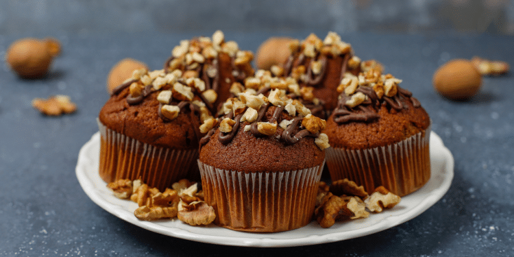 Receita de cupcake de nozes para o Natal.